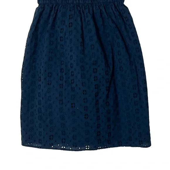 J. Crew | Navy eyelet spaghetti strap fit and flare mini sundress extra … - Picture 3 of 10